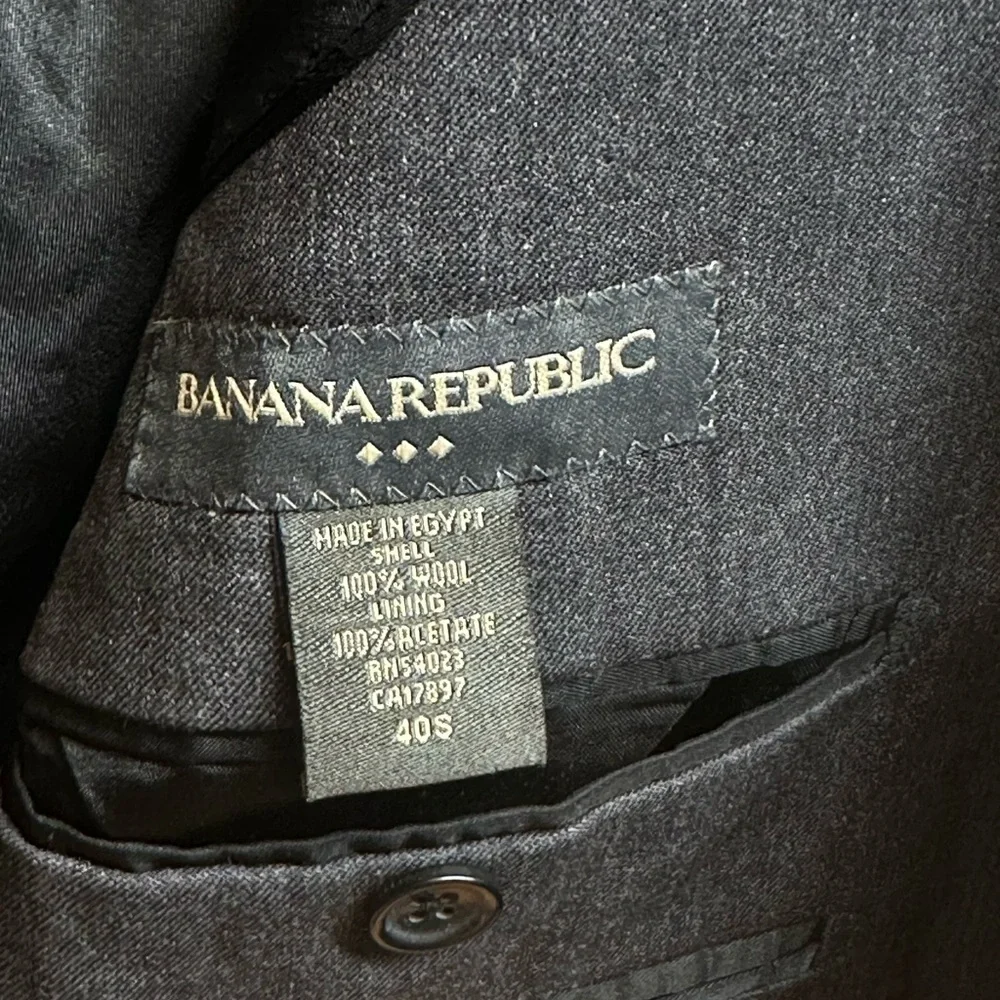 BANANA Republic charcoal gray wool blazer suit‎ jacket men’s 40S made in Egypt